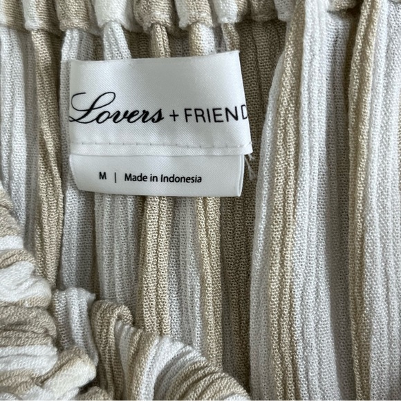 Lovers & Friends Alicia Striped Off The Shoulder Pom Pom Crop Top - Picture 9 of 9